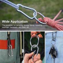 20pcs Small Spring Snap Hooks, 1.97 Inch Length, Galvanized Rust-Proof Quick Fastening Clips, Suitable For Camping And Hiking, Metal Clips For Ropes, Chains And Keychains - A - View 5