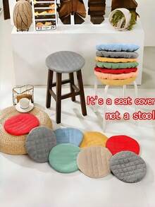 2pcs Round Stool Covers With Elastic Edge, Machine Washable, All Season, Fits 9.4-11 Inch (24-28cm) Diameter Round Stools With Seat Thickness Less Than 1.2 Inch (3cm), Home Dining Chair, Please Check Size Before Ordering, Christmas Birthday Gift Choice - Multicolor - View 4