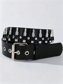 Women's Rivet Bullet Head Gothic Punk Style Casual Jeans Belt - Multicolor - View 16