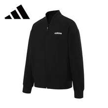 Adidas Jaket Olahraga Kasual Kerah Tegak Gaya Pasangan Baru untuk Latihan Lari di Luar Ruangan - Hitam - View 2