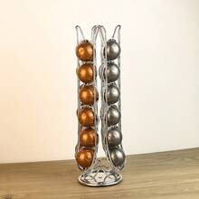Coffee Capsule Holder, Sturdy Large Capacity Capsule Storage Rack, Practical Metal Coffee Capsule Storage Box, Suitable For Coffee Lovers, Exquisite Metal Wire Coffee Capsule Stand, Suitable For Kitchen Countertop, Coffee Capsule Rack, Kitchen Storage Accessory - Multicolor - View 5