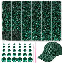 Set 24 Buah Rhinestone Hijau, Kit Dekorasi Pakaian Buatan Tangan yang Menakjubkan, Batu Permata Resin Jelly Berbagai Ukuran, Dekorasi Batu Permata Hijau, Rhinestone Resin Datar Cocok untuk Pakaian Buatan Tangan, Riasan Wajah DIY - hijau - View 5