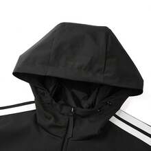 Adidas Jaket Berkerudung Tenun Tahan Angin untuk Pria, Model Terbaru, untuk Latihan Lari di Luar Ruangan, Pakaian Kasual. - Hitam - View 4
