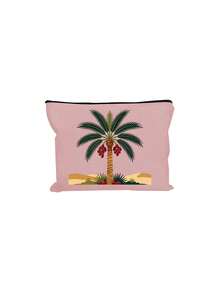 Date Palm Tree Print Makeup Bag, Portable Zipper Cosmetic Pouch, Desert Style Travel Toiletry Storage Bag For Women,Middle Eastern Style,Boho Desert Pattern,Arabic Style, Lightweight, Multi‑Purpose, Gift For Her, Daily Cosmetic Storage - Multicolor - View 17