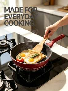 11PCS & 7PCS Red Non-Stick Cookware Set,  Kitchen Cooking Pots And Pans Set With Glass Lids,Durable Non-Stick Pan, Durable And Easy To Clean,Kitchen Cookware, Diamond Texture, Induction Compatible For Home Cooking - View 8