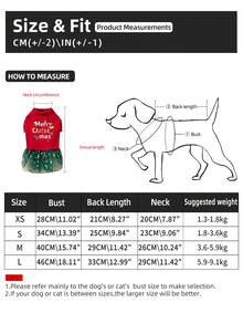 Christmas Pet Dog Velvet Christmas Candy Cane Print Star Tulle Dress Holiday Costume Outfit - Red - View 3