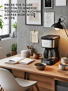 SOKANY 04044 Coffee/Tea Maker, 650W High-Efficiency Heating, Durable Metal Body, Pre-Infusion Technology Enhances Extraction, 750ml Capacity Serves 6 People, 24-Hour Timer Function, Suitable For Dorm, Home And Office - Black - View 7