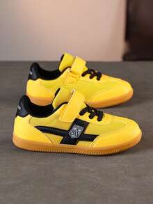 Spring/Autumn Boys & Girls Comfortable Fashion Dopamine Bright Color Casual Shoes Breathable Lightweight Sports Sneakers - Yellow - View 4