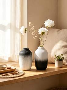 1pc Creative Gradient Resin Vase, Exquisite Finish With Multiple Styles. Great Decor For Garden, Windowsill, Desktop And Living Room. Ideal Ornament & Gift For Anniversaries, Holidays, Family And Friends. - Vase - View 3