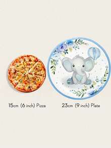 Bộ 24 món đồ dùng bàn ăn chủ đề voi hoạt hình, khay giấy 7 inch, khay giấy 9 inch, cốc giấy, khăn ăn, khay tiệc, phù hợp cho trang trí lễ hội, tiệc chiêu đãi, tiệc tùng, dã ngoại, cắm trại và làm bánh - Nhiều màu - Xem 8