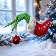 The Grinch 手工聖誕樹飾品，綠色怪物手持紅球吊飾，聖誕樹裝飾節日裝飾 - A - 查看 3