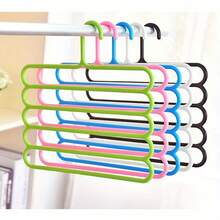 1/3/5/10pcs 5-Tier Hanger & Plastic Multi-Layer Pants Rack - Space-Saving, Non-Slip Design, Adjustable Structure, Suitable For Clothing & Accessory Organization. Durable Closet Storage Essential, Perfect For Wardrobe & Laundry Room, Back To School Must-Have - Multicolor - View 4