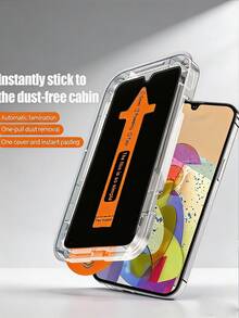 3pcs Anti-Dust Privacy Tempered Glass Screen Protector, One-Click Installation With Installation Tray, Anti-Peeping Bubble-Free Privacy Glass Film, Compatible With IPhone 18 Pro Max/ Galaxy S26/ 17T Poco X6/Note 14, Explosion-Proof Scratch-Resistant 9H+ High-Aluminum Privacy Protection Film - Black - View 10