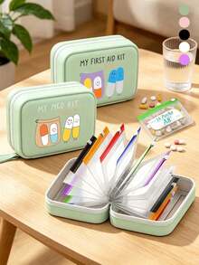 Pill Storage Box Set, MY MEDICINE BAG And Pill Print, Daily 2 Times 7 Days Large Capacity Pill Storage Box, 14 Colorful Compartments, Reusable Travel Medicine Storage Bag, Suitable For Supplements And Small Daily Items, Suitable For Health-Conscious And Travel Users, Essential Medical Accessory, Dormitory Necessity, Back To School Essential, Teacher's Day Gift, Back To School Gift - Multicolor - View 6