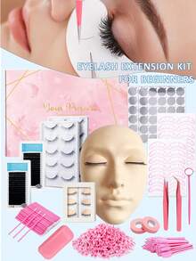 Kit Perlengkapan Ekstensi Bulu Mata Profesional, Alat Latihan Pencangkokan Bulu Mata dengan Pinset, Kepala Manekin, Cocok untuk Pemula, Set Latihan Ekstensi Bulu Mata DIY - MultiWarna - View 8