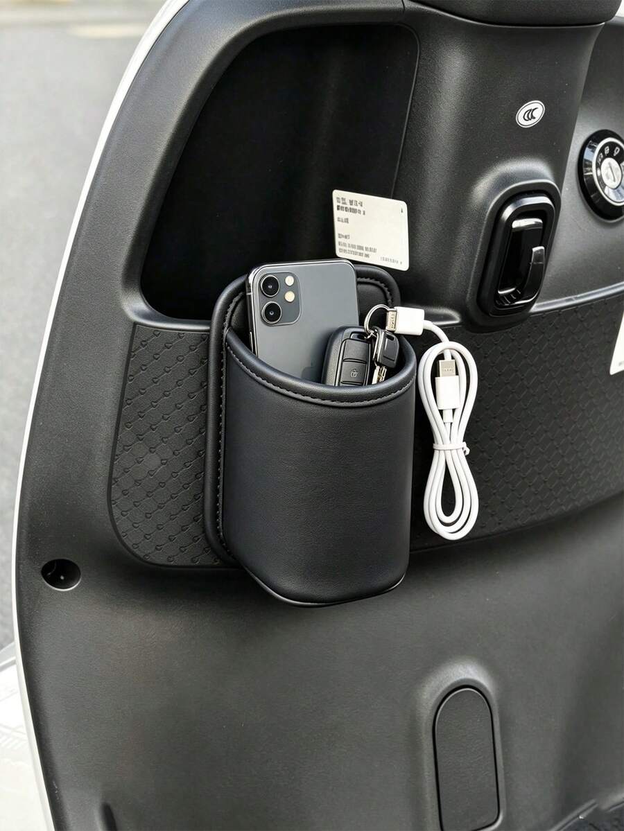 2/1pc Car Door Cup Holders, Pu Leather Car Beverage Holder, Storage Box, Holder Rear Seat Organizer Storage Box Auto Interior Accessories, Rear Seat Cup Holder, Car Accessories Storage Box, Keep Car Interior Organized - Multicolor - View 1