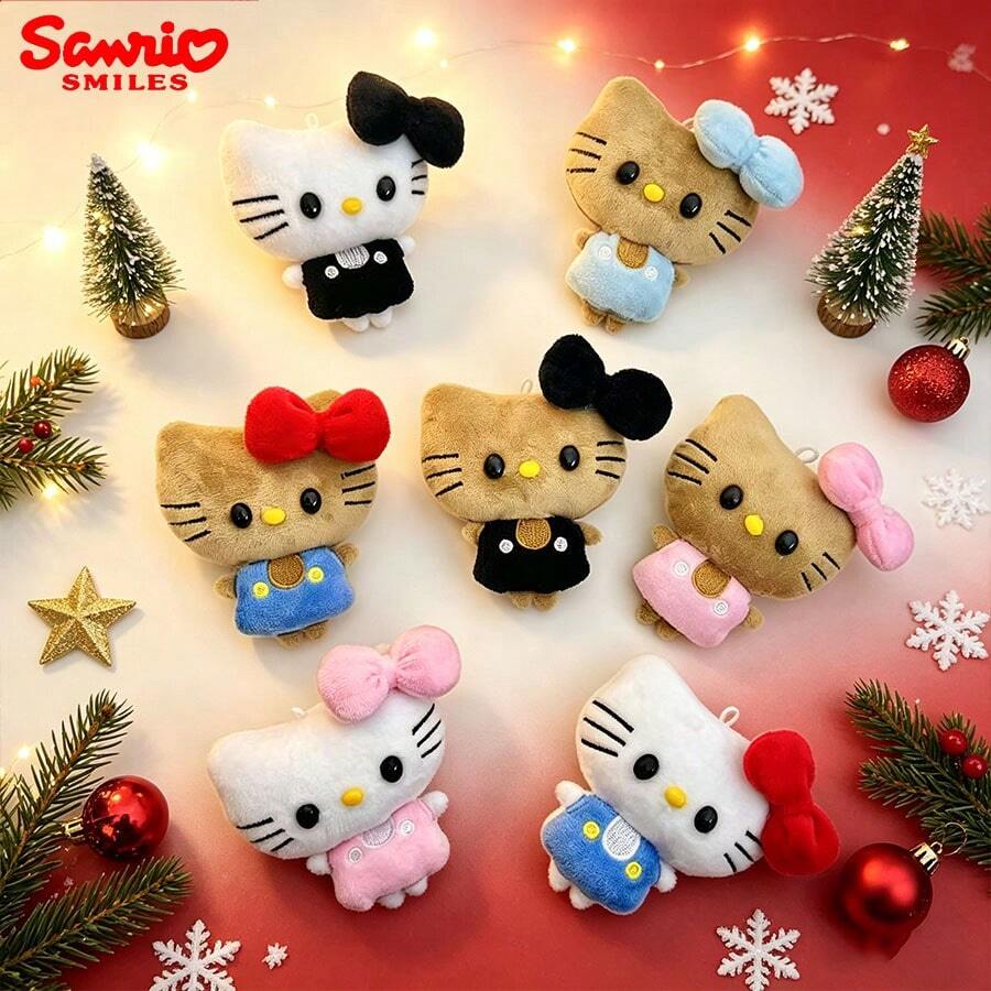 Sanrio Cute Bow Big Head KT Cat Plush Doll Pendant Exquisite Gift Keychain Bag Pendant - Multicolor - View 1