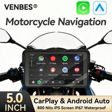 VENBES Layar Sentuh PND Motor 5 Inci Tahan Air, Layar Motor CarPlay & Android Auto Nirkabel Cepat Lepas Pasang, Pemutar Media Bluetooth - Unit Utama PND Sepeda Motor 5 inci - View 10
