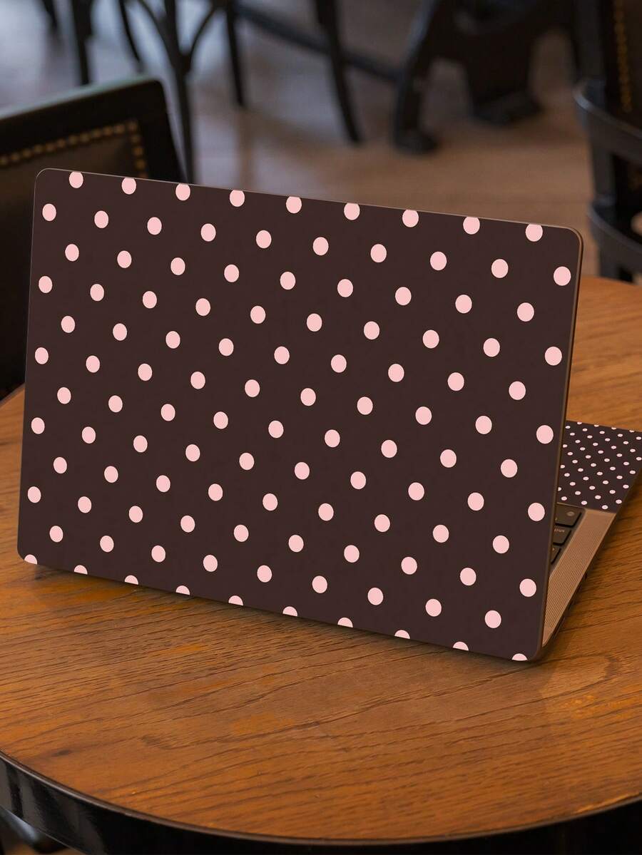 Polka‑Dot Print Laptop Skin Vinyl Sticker, Black Base Pink Dots Protective Decal For 15‑15.6 Inch Notebook Computer(Polka‑Dot Print Laptop Skin Vinyl Sticker, Black Base Pink Dots Protective Decal For 15‑15.6 Inch Notebook Computer) - View 1