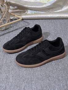 Women Casual Sneakers, Lace Up Design, Low Profile Sole - Black - View 5
