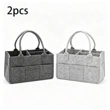 2/1pc 2mm Thick Felt Diaper Bag, 33cm*23cm*18cm, Portable Tote Bag For Moms, Baby Diaper Storage Bag And Milk Powder - Multicolor - View 10