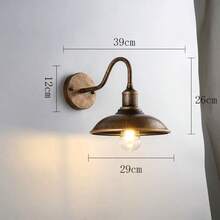 American Retro Loft Industrial Style Wall Lamp Shade For Villa, Courtyard, Outdoor Wall, Restaurant, Bar Decorative Lighting. Includes Shade And Base Only, No Cables - Slim Wall Sconce - View 8
