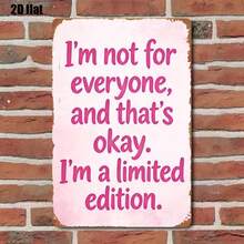 2DFLAT 1pc Pink Gradient Background Plaque With English Text "I'm Not For Everyone, And That's Okay. I'm A Limited Edition." Classic Character Design, Vibrant Colors, Easy To Wall Mount For Bedroom And Home Theater Decoration Decorative Plaque & Signs - B - View 4