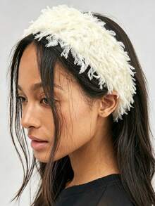 1pc Fashion Autumn/Winter Plush Wide Headband Women's Hair Accessory For Daily Wear, Gift For Friends And Family, Holiday Party Outfit - Multicolor - View 1