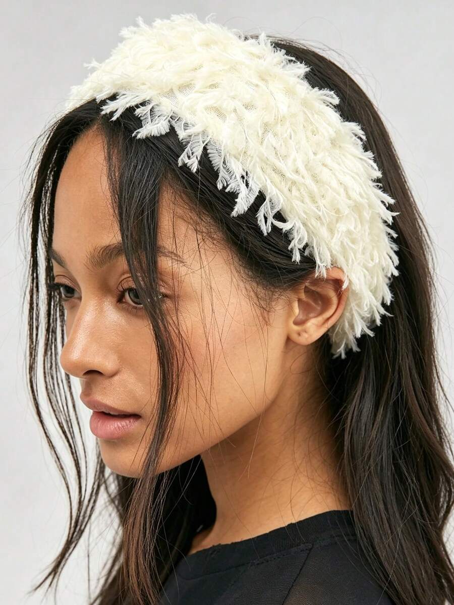 1pc Fashion Autumn/Winter Plush Wide Headband Women's Hair Accessory For Daily Wear, Gift For Friends And Family, Holiday Party Outfit - Multicolor - View 1