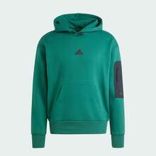 Adidas Men's Thermal Lined Sports Casual Hoodie Pullover - Green - View 3