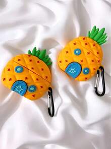1pc Cartoon Anime Pineapple Restaurant Style Apple Wireless Bluetooth Pro Earphone Case Soft Silicone Anti-Drop Protective Cover Compatible With AirPods 4th Gen / Pro 3/1/2 / 3rd Gen / Pro 2 Unisex - Multicolor - View 2