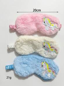 1pc 5-10Y Kids Plush Embroidered Unicorn Sleep Mask, Eye Protection Sleep Mask, Nap Light-Blocking Eye Mask, Travel Eye Mask For Airplane, Multi-Functional Sleep Mask - Multicolor - View 12