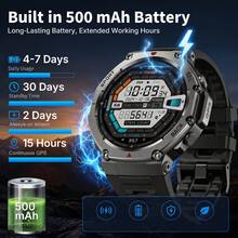 KENPANG Men's Outdoor Sports GPS Smartwatch, Built-In Compass Altimeter Barometer, 170+ Sports Modes, 5ATM Waterproof Swimming, Wireless Calling & Notifications, Men's Fitness Tracker, 1.43 Inch AMOLED Full Touch Screen, Compatible With IOS Android - View 10