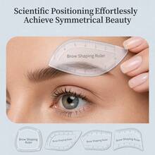 Multi Shape Eyebrow Symmetry Measuring Ruler, Reusable Clear Brow Template, Calibrated Scale For Brow Head, Arch & Tail Marking, Portable Microblading Brow Guide Stencil, Eyebrow Makeup Tool For Tattoo Artists & Beginners - View 1