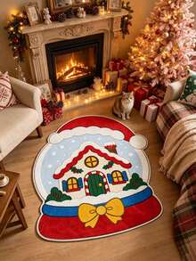 1pc Christmas Crystal Ball Rug, Christmas Gift, Thickened Carpet, Autumn/Winter Rug, Decorative Carpet, Bedroom Decor, Home Decor, Living Room Rug, Outdoor Rug, Washable Carpet - Multicolor - View 2