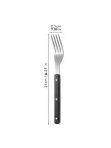 5pcs Stainless Steel Riveted Handle Knife Fork Spoon Dessert Spoon Fork Set Steak Knife Fork Heat-Resistant Handle Tableware Butter Knife - Silver - View 9