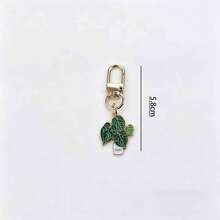 3pcs Plant Lover Metal Enamel Keychain, Monstera Deliciosa & Caladium Leaf Design Bag Charm, Detachable Spring Clip Key Holder, Fresh Botanical Style Accessory, Birthday Gift For Women Gardening Enthusiasts, Exquisite & Beautiful, Decorate Keys, Backpacks, Handbags, Green Plant Mom Gift - Multicolor - View 2