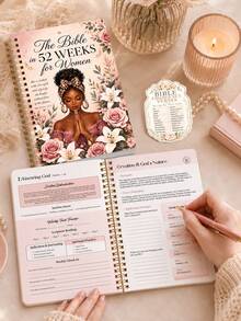 1pc A5 52-Week Bible Study Planner For Women With 3 Bible Verse Stickers, Scripture Reading & Reflection Journal, Bible Study Materials, Halloween Notebook, Nurse Essentials, Office Decor And Accessories - A - View 4