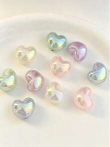 10/20pcs Acrylic Glitter Heart Beads 22mm For DIY Handmade Keychain Phone Chain Pendant Decoration - Fine Glitter Heart - View 5