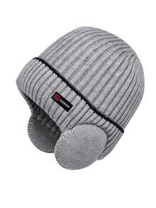 1 pc Topi Rajut Pelindung Telinga Berlapisan Termal Musim Gugur/Dingin, Beanie Wol Hangat Unisex untuk Pemakaian Harian di Luar Ruangan, Perjalanan dan Bersepeda - MultiWarna - View 4