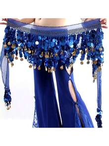Belly Dance Sequin Tassel Skirt, Fashionable Belly Dance Waist Belt Skirt - Multicolor - View 8