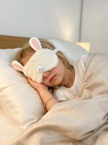 1件裝毛絨貓咪可愛蝴蝶結兒童眼罩，護眼睡眠遮光眼罩，小睡遮光旅行眼罩，多功能睡眠眼罩 - 彩色 - 查看 6