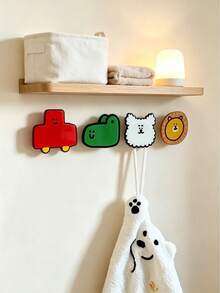 1pc Multicolor Print Acrylic Wall Hook, Unique Modern Asymmetrical Shape Hanging Hook With Smooth Surface, Space Saving For Hanging Towels Daily Sundries, Suitable For Bedroom Bathroom Kitchen Entryway Home Decor, Perfect Mother's Day Gift - Multicolor - View 7