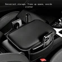1pc Car Armrest Box Leather Storage Bag, Raised Center Console Armrest Pad, Universal Car Storage Pocket - Type a - View 3