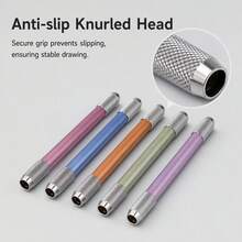 5pcs Metal Dual-End Pencil Extender, Metal Extension Rod, Pencil Barrel Lengthener, Sketching & Colored Pencil Extender - Sets - View 6