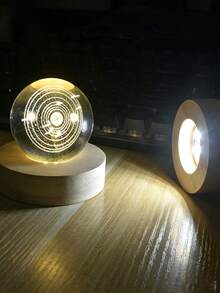 2 Buah Lampu Malam LED 6CM, Alas Lampu LED Kayu Solid, Lampu Malam Dekorasi Meja, Antarmuka USB, Cocok untuk Kaca, Bola Kristal, Resin, Dekorasi DIY. Dapat Diberikan Sebagai Hadiah - Dudukan kayu USB - View 4