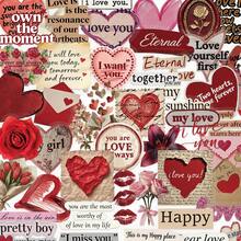 50pcs Love Retro PET Transparent Graffiti Stickers DIY Decorative Cup Journal Phone Case Computer Desk Helmet Guitar ,Creativity Gift Decals,Back-To-School Gift - 1 Set/50 PCS - View 1