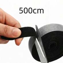 1 Roll - 500cm Black Multi-Purpose Cable Tie - Durable Cable Management Ties For Home, Office, And Electronics | Easy-To-Use Cable Management For Computers, TVs, Etc. | Reusable Cable Management Ties | Made Of Plastic - Multiple Styles - View 9