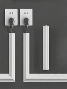 1 Roll Self-Adhesive Cable Protector, Designed For Power Cord Management, White Cover And Base, Prevents Cable Tangling On Floors, Walls And Desktops - Multicolor - View 2