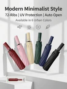 Fully Automatic Folding Umbrella, Thickened Reinforced 72 Ribs, Sun Protection & Rainproof, Business Gift Box Set, Suitable For Commuting And Shopping - Fully Automatic, Thickened, 72-rib - View 1